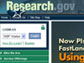 Image of Research.gov home page.