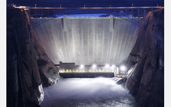 Photo of water released from the Glen Canyon Dam.