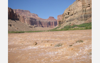 Photo of Grand Canyon wall near the confluence of the little Colorado River and the Colorado River.