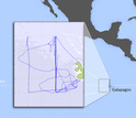 Map showing parts of North and South America with Galapagos in focus