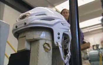 a hockey helmet