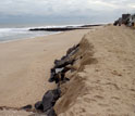 Seawall dating to 1882 by the beach in Bay Head, N.J.