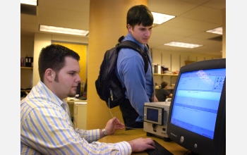 DESI technology can perform a molecular scan of any open surface, such as this backpack.