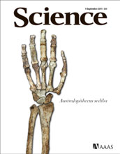 Cover of the September 9, 2011 issue of the journal Science.