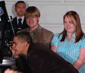 Photo of President Obama viewing Double-Double in Lyra with young stargazers.