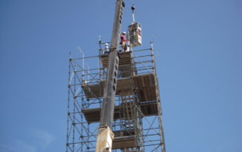 Close-up photo of the instrument tower being used by SAS atmospheric chemists.