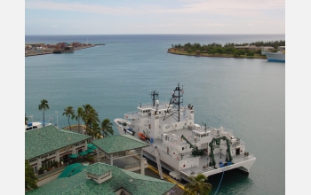 The research vessel Kilo Moana was used to collect microbes in the Pacific Ocean.