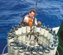 Researchers used water samplers to collect planktonic microbes from the Pacific Ocean.