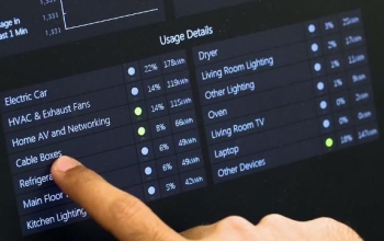 finger pointing at a list of sensor readings