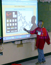 Student describes mathematical image at Summer Institute for Middle School Math Teachers