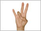 American sign language for three, seven and eight.