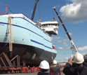 the R/V Sikuliac under construction.