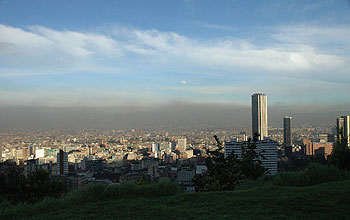 Photo of city skyline and pollution