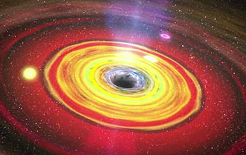 Illustration of rings around a black hole
