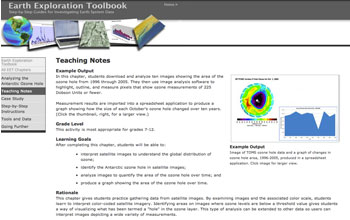 Screenshot from the Earth Exploration Toolbook.