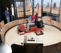 Photo of a visitor on a real world hovercraft..
