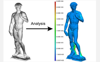 3-D scan of Michelangelo's David identifies where an object breaks due to stresses like gravity.