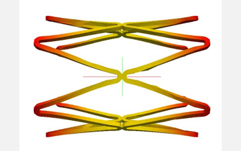 A 3-D computer model of a stent.