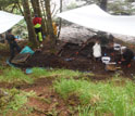 researchers at excavation site