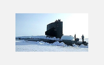 The USS Hawkbill at Scientific Ice Expedition '98 after breaking through the ice