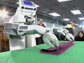 Image of the robot PR2 folding a towel.