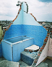 photo of bathroom damaged by the tsunami
