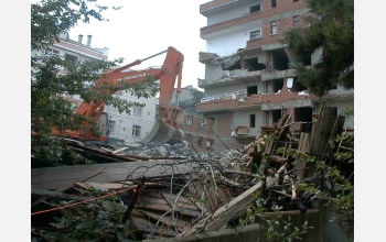 Destruction in Istanbul, Turkey, following the  August 17, 1999, Izmet earthquake