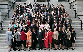 Photo of group of people on steps