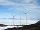 Wind turbines on Crater Hill between McMurdo Station and Scott Base.