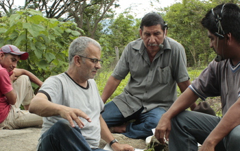 Men being recorded.