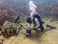 a student with the Benthic Underwater Microscope