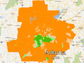 map of Atlanta showing the population in 1990