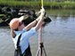 Sawyer sampling contaminants from the sea bottom