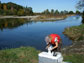 photo of Carly Strasser collecting copepods