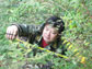 Jindong Zhang measures forest foliage in Wolong