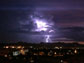 lightening over a city