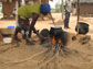 cooking over an open fire in Ghana