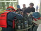 researchers around a water sampling rosette