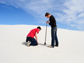 students take a groundwater sample at White Sands
