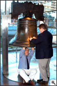 Scientists fix sensors to inside of bell -- Click to enlarge