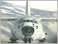 Still from logistics video showing the front of a cargo airplane