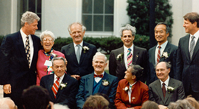 President Clinton and group of laureates