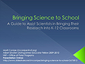 Title slide from presentation titled Bringing Science to School