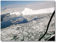 Photo of collision zone between icebergs