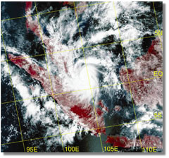 Modis satellite image shows Typhoon Vamei