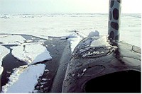 Submarine amid ice