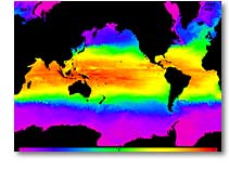 colorful-gradient temperature map of globe