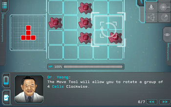 screenshot from the game progenitor x showing a scientist and text