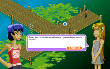 screenshot from the game citizen science showing two characters