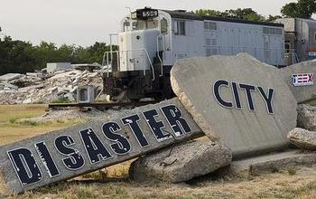 sign at the entrance to Disaster City in College Station, Texas.